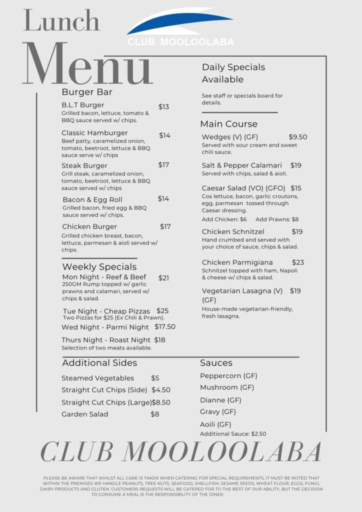 Bistro Takeaway - Club Mooloolaba